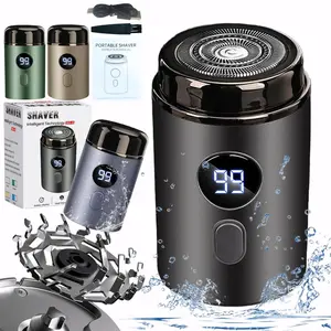 Electric Beard Trimmer, Waterproof Portable Beard Shaver with Accessories, Beard Hair Shaver, Rechargeable Beard Trimmer for Men, Great for Travel and Home Use Shaving Products