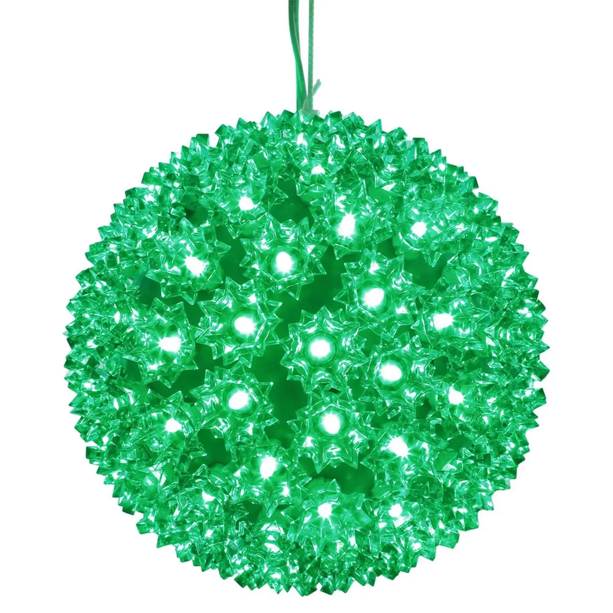 212 MAIN 6 in. Plastic Sphere Starlight Christmas Ornament - Green Wide-Angle 50-LED Decorative Fairy Lights, Modern Classic Christmas Decor, for Mood Lighting, Decorative Lights