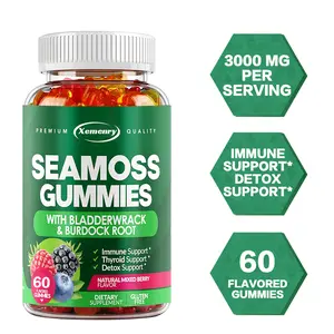 SEAMOSS GUMMIES--IMMUNE BOOSTER/DETOX SUPPORT/thyroid Support/SUPPORT FOR DIGESTIVE SYSTEM/GLUTEN-FREE/DAIRY-FREE/NON-GMO/100%VEGAN-USA PRODUCT