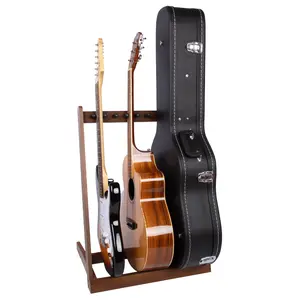 STRICH SMT-10 Guitar Stand for 8 Electric Guitars or 5 Acoustic Guitars, Hardwood Rack with Padded Display for Home Studio, Multi-Guitar Holder with Triangular Structure and Anti-Crash Felt