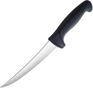 6 inch Boning Knife, Stainless Steel Hand Polished Fillet Knife, Boning Knife for Meat Cutting, Boning, Skinning and Other Scenarios, Black Handle