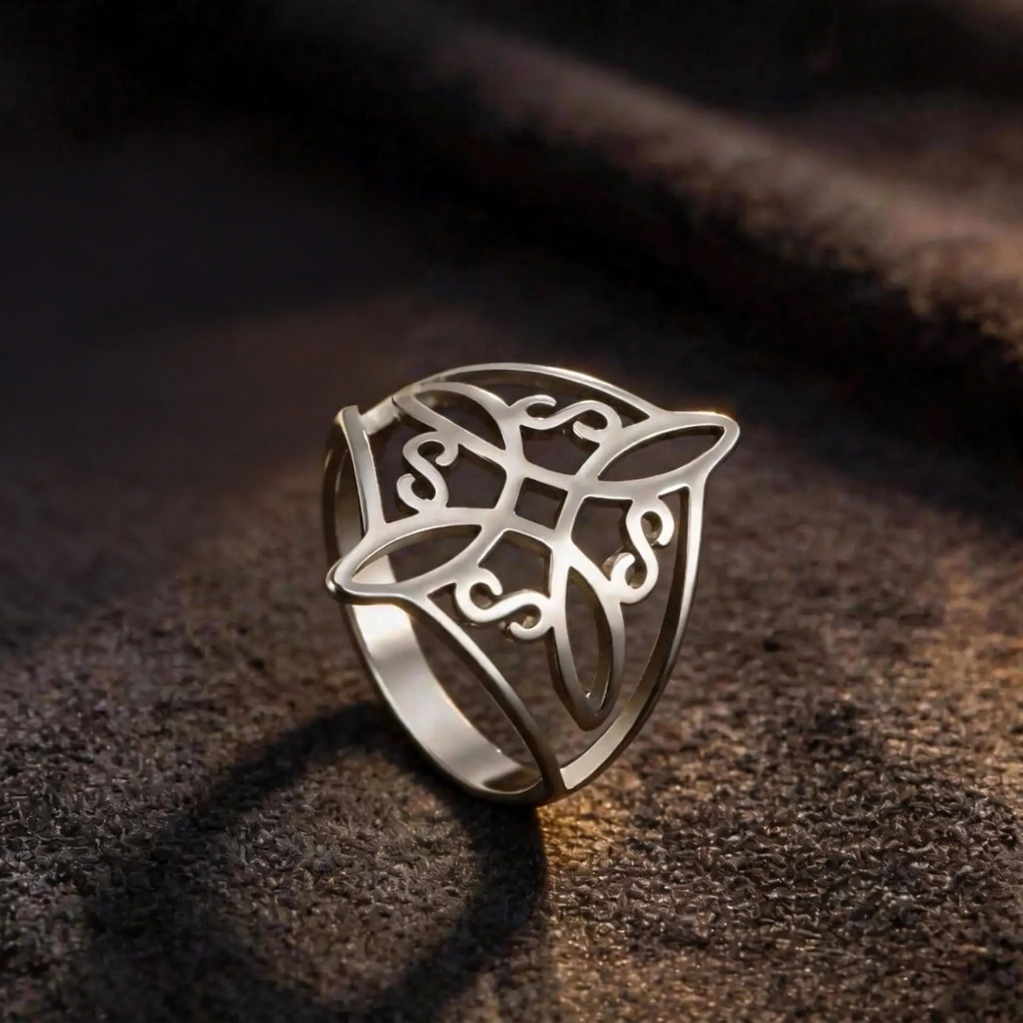 Vintage Stainless Steel Witch Knot Ring, Women's FashionCeremony Rings,Witchy Stainless Steel Ring, Amulet Jewelry, Lucky Gift Option