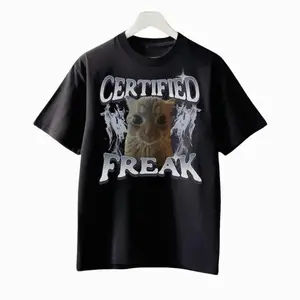 Certified Freak Funny Cat Meme Tshirt, Vintage Kitty Graphic Tee, Retro Cat Lover Shirt, Funny Pet Humor Gift, Unisex 90s Cat, Casual Top Womenswear