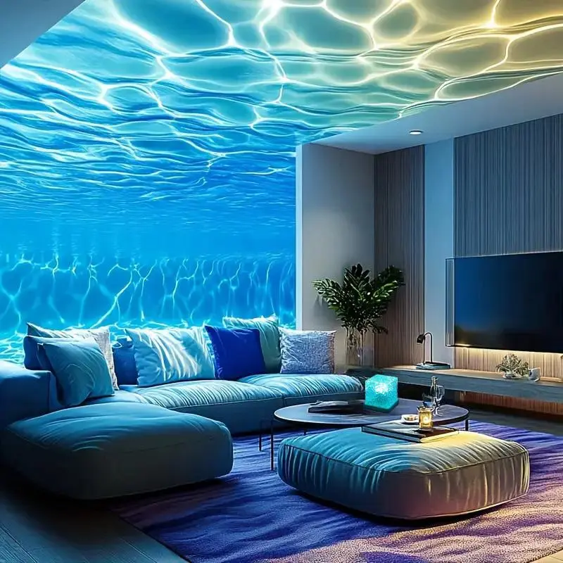 LED Projector, Leds Projector, USB Powered Projector, USB Plug & Remote Control LED Nebula Projector, Sunset Wave Projector, Adjustable Color Changing Ambient Light for Home Decor, Room Decor, LED Projector Lamp