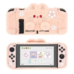 GeekShare Cute Plush Protective Case Cover for Nintendo Switch - Shock-Absorption and Anti-Scratch Skin Rabbit Case for NS
