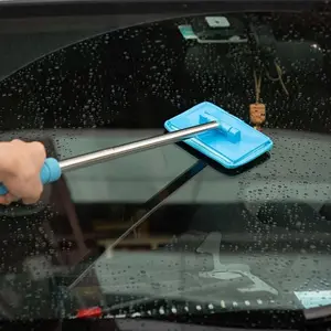 Telescopic Fiberglass Rod Windshield Cleaning Tool, Car Glass Cleaner with Glass Rag, Car Window Cleaning Tool, Home Care Supplies