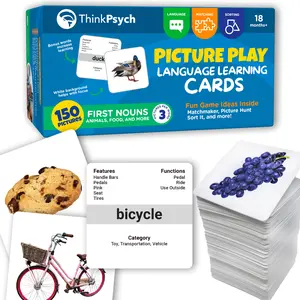 ThinkPsych First Nouns Picture Play Cards – 150 Thick, Durable Flashcards for Speech & Language Development