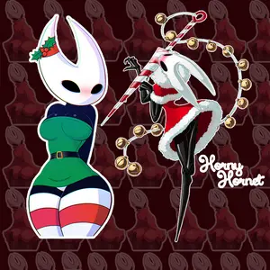 Hornet Christmas Sticker Set – Cute Holiday Vinyl Stickers Inspired by Hollow Knight for Gifts & Decor