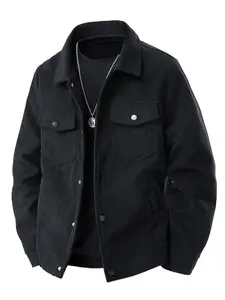 Corduroy Lapel Jacket, Retro Casual Style, Men's Fashion, Daily Commuting & Casual Gatherings, Double Chest Pockets, Coats