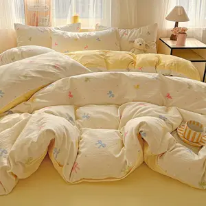 Ultra-Soft Queen Size Bed Sheet Set, Breathable Anti-Wrinkle Fabric, Zipper Closure, Bedroom Decor, Fiber Material, No Padding