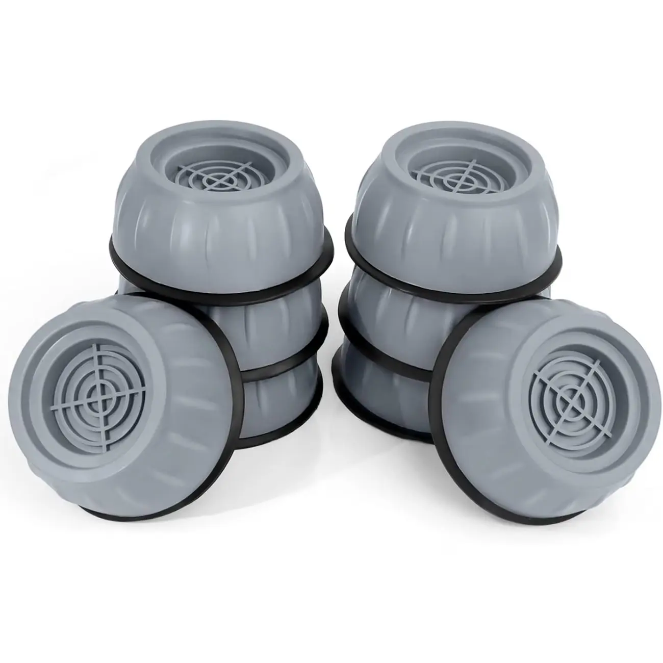 8 Pack Anti-Vibration Pads for Washing Machine and Dryer, Noise-Cancelling Shock Absorber, Stabilizer with Suction Cup Feet, Universal Washer Leveling Pads, Anti Slip Shock and Noise Cancelling Vibration Rubber