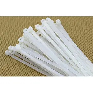 FixtureDisplays® 6" 100PK White Network Cable Cord Wire Tie Strap Zip Tie Nylon101722 101722WHITE