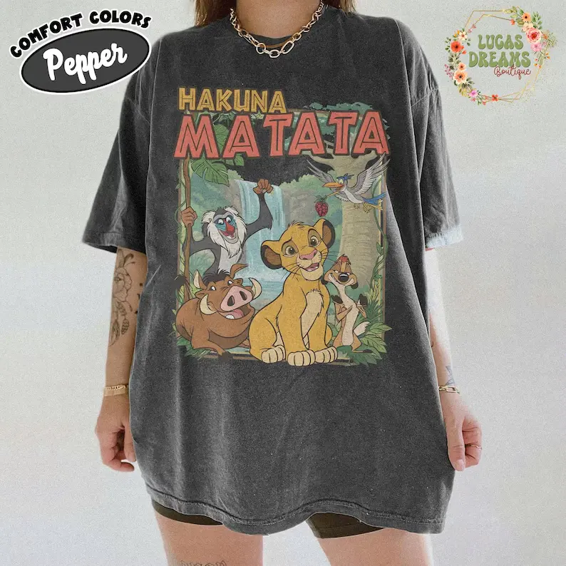 Comfort Colors Retro 90s Lion King Shirt, Vintage Hakuna Matata Tee, Trip Shirt, Family Matching Shirt
