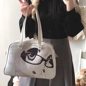2025 New Japanese Anime Y2k Handbag Large Capacity Student Tote Bags PU Jk Uniform Harajuku Shoulder Bags Casual Bags For Women