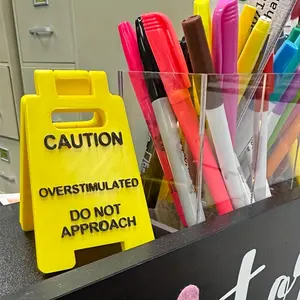 2D Letter Pattern Desk Sign, 1 Count Colorful Desk Ornament with Sticker, Funny Warning Sign for Office, Home Decor, Office Accessories