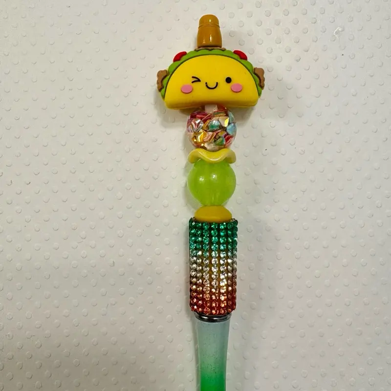 Glam Pen!  Claim on Live! $6.00 Beadable Pen. 3D printed focal, Snow Globe, Glow pen with Glow Gocal and Forever Pencil