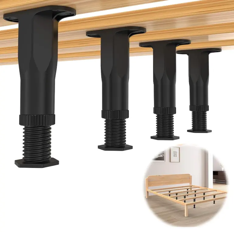 Adjustable Bed Support Legs, 7.48-12.99 Inches, Universal for King and Full-size Beds. Tool-free Installation. One Support to Prevent Sagging. Universal Furniture Feet