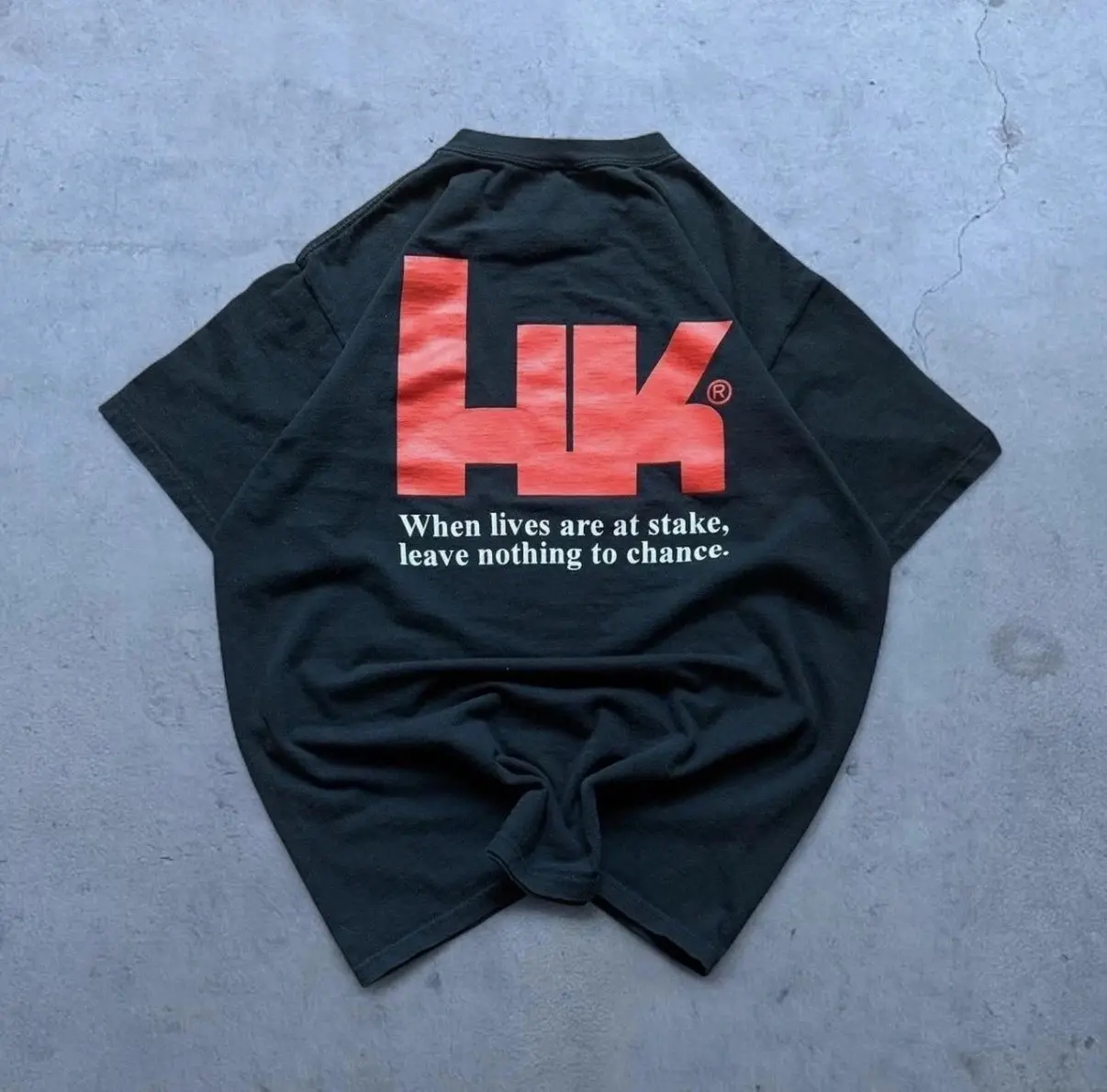 Men's Cotton Fabric Shirt with Vintage 90s 'Lives Are at Stake' Graphic Print - Streetwear Fitted Cut Design, Round Neck