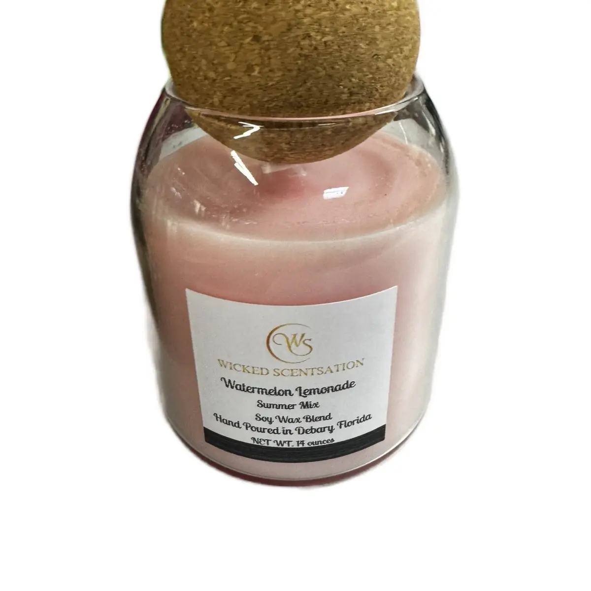 Wicked Scents watermelon lemonade summer mix 16 Ounces Hand Poured Soy-Wax Blend Candle in Glass Jar with cork ball lid  Decoration Decorative for Home Decor - Ornaments