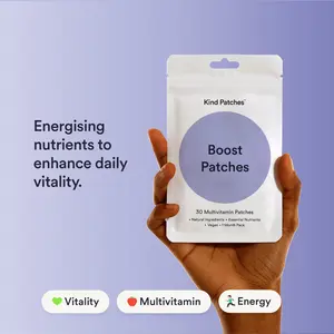Kind Patches, Boost Patches, 30 Multivitamin Patches: Natural Ingredients, Essential Nutrients, Vegan, 1 Month Pack