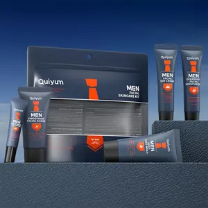 Moisturizing Facial Skincare Set for Men, Facial Scrub & Cleanser & Day Cream & Eye Cream & Night Cream