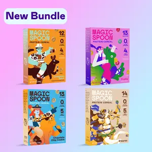 Magic Spoon Protein Cereal Variety Pack of 4, S’Mores, Cinnamon Toast, Chocolate Chip & Fruity, High Protein, Low Sugar, Keto-Friendly Breakfast Cereal