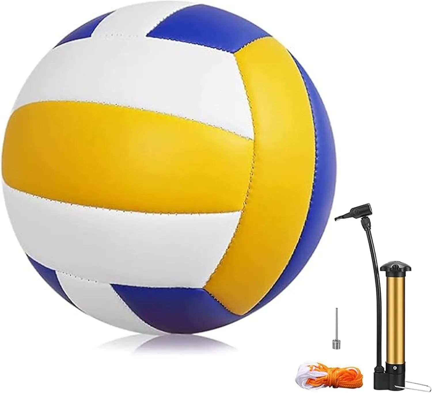 Volleyball,1 Pack Official Size 5 Volleyballs | PU Leather Indoor Outdoor Soft Touch Volleyballs for Beach Play,Game,Gym,Training -Includes Ball Pump and Mesh Bag