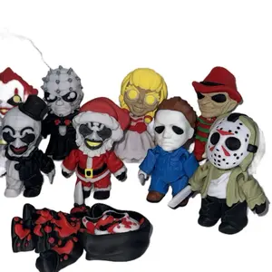 Flexi Horror Figurines -3D Printed Halloween Desk Toys Horror Decor Collectibles Great Gifts for Horror Fans Spooky Scary Art The Clown Decoration Figurine Office Home Ornament Lightweight Nature Eco-friendly PLA Material 4 Inches tall