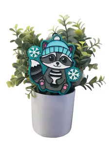Handmade My Sweet Alibi Cute Raccoon Car Freshie Air Freshener Diffuser, Christmas-Fall Design, Automotive Interior Accessory