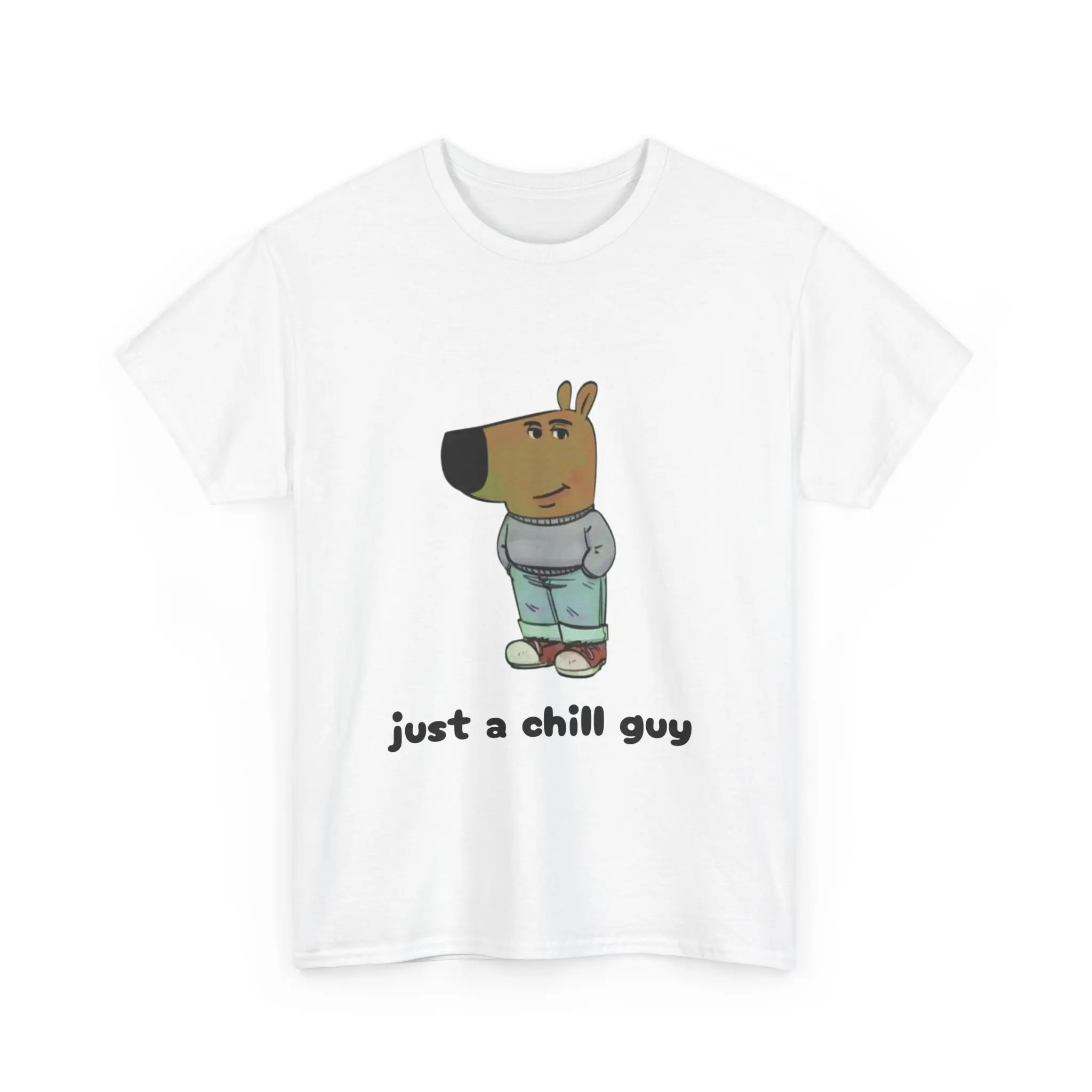 Just a Chill Guy Meme Shirt - Unisex Heavy Cotton Tee for Year-Round Comfort