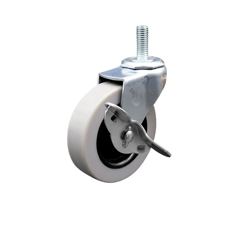 Service Caster SCC-TS05S310-TPUS-SLB-5161810 2 in. Swivel Polyurethane Caster Wheel & 0.31 in. 18 TPI x 1 in. Threaded Stem Caster with Brake