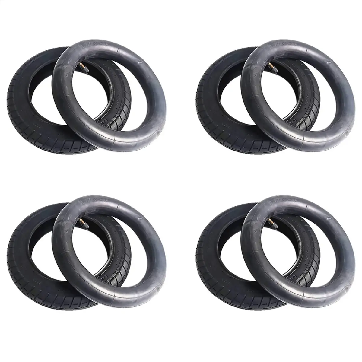 4X 10 in Rubber Electric Scooter Replacement Wheels & Tires (10X2-6.1) - Abrasion Resistant, Anti-Slipping, Easy to Inflate Inner Tubes for Xiaomi M365/Pro Scooter Accessories