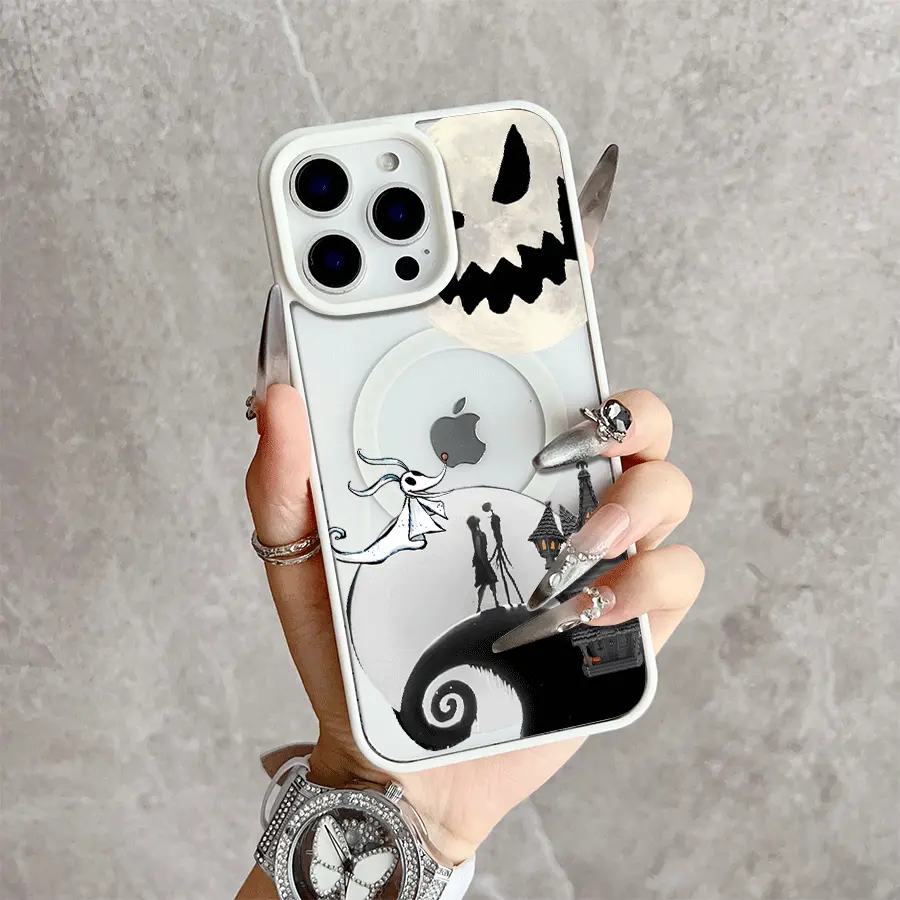 Halloween Pumpkin Magnetic Snap Case for iPhone 17/16 Pro Max 15 Pro 14 13 12 Mini 11 XR XS Plus SE Shockproof Slim Protective Cover, Crystal, Smartphone, Cellphone