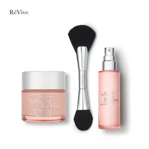 RéVive Fermitif Neck Serum & Neck Cream Duo - Anti-Aging, Reduces Fine Lines & Smooths Skin - Neck Renewal Cream (2.5 Oz) & Neck Renewal Serum (1.7 Oz) & Dual End Applicator Brusch
