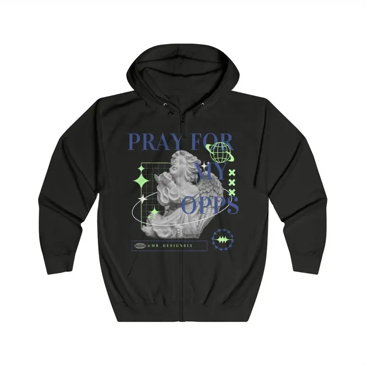 Pray for my Opps Zip Up Hoodie