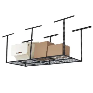 【GARVEE】Heavy Duty Garage Ceiling Storage Racks, Adjustable Cold Rolled Steel, 96'' x 36'', Supports Up to 600 lb Loading Capacity for Efficient Overhead Storage