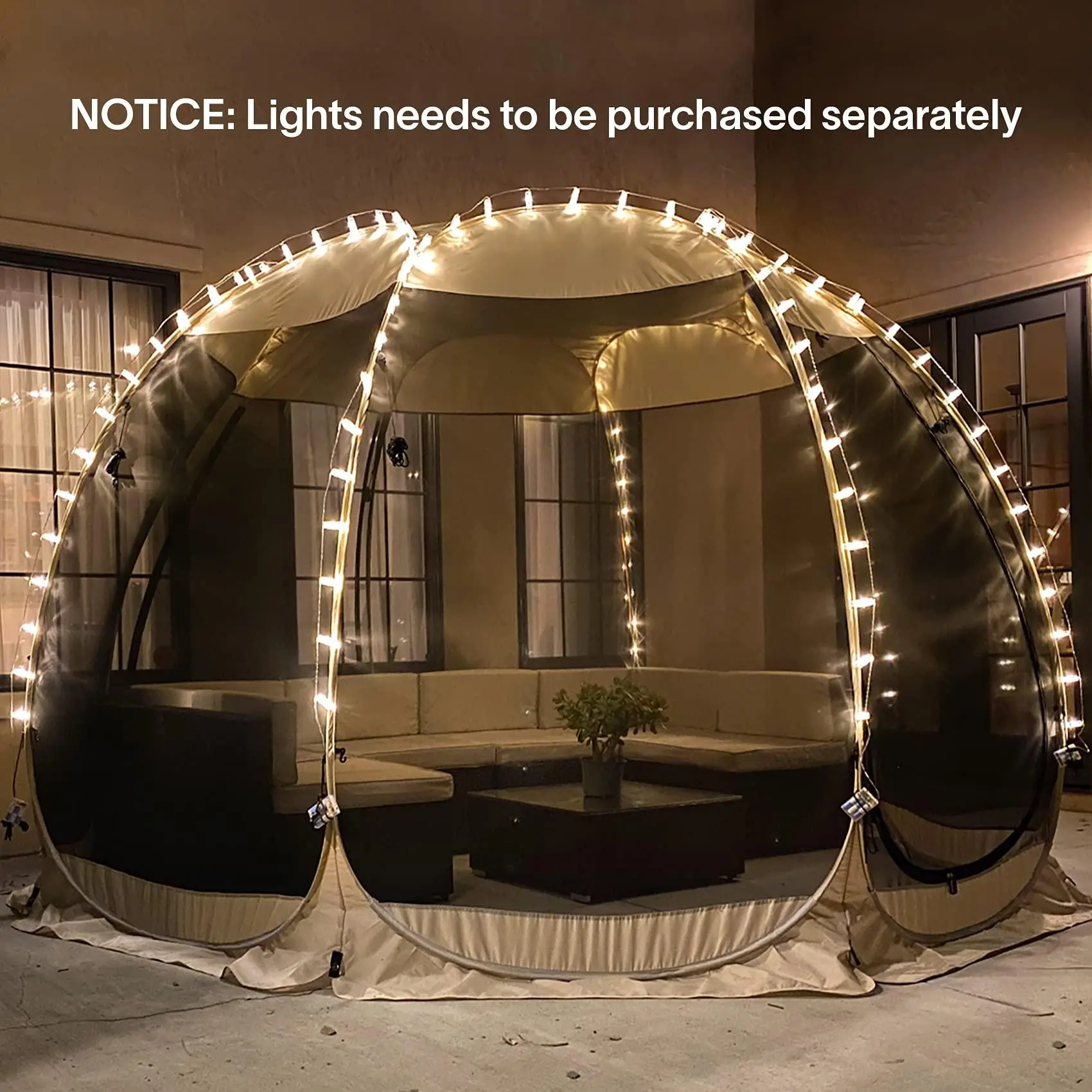 Multi-Functional Outdoor Tent for 6-8 People Pop-UpCanopy Mosquito Net Shelter 2-in-1 Garden CampingLodge with Weatherproof Sun Shade & Multi-Layer Design for Camping & Backyard Use