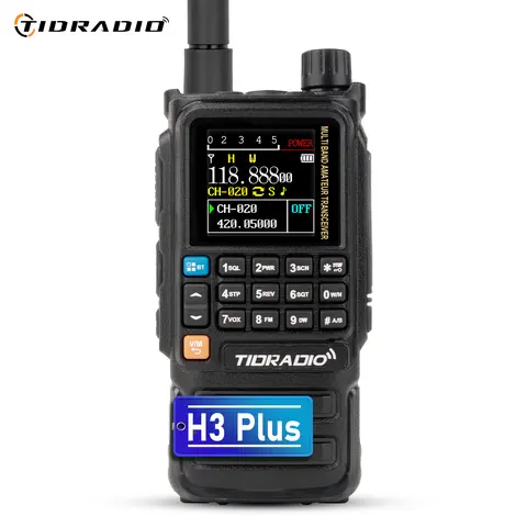 TIDRADIO TD-H3 PLUS Portable Walkie Talkie Handheld Digital 2-Way Radio - Long-Range Signal Reach, Audio Speaker, Wireless Programming, Air Band Receiver, USB-C Charger, Mobile Clip, 2500mAh Battery, AM/FM Bands, NOAA VOX SCAN Monitor
