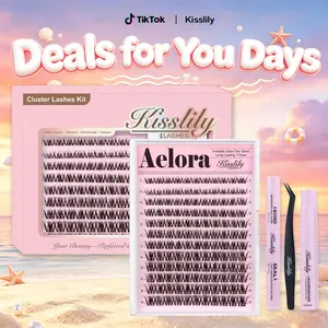 Aelora |Kisslily Spider Lashes| Kylie&Kim Lashes Vibe but Better Long-Lasting Waterproof & Super Soft&Thin Invisible Band | Waterproof Long-Lasting Natural Daily Beginner-Friendly DIY Lashes for Flawless Look Trendy Must-Have Breeze#DealsforYouDays