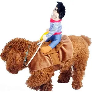 Pet Riding Costume Novelty Pet Supplies Cowboy Rider Horse Riding Designed Dog Apparel Party Dressing up Clothing Halloween funny dog costume adjustable shoulder strap