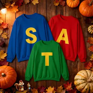 Alvin and the Chipmunks Halloween Sweatshirts | Group Costume Tops | T A S Letters | Family Matching Outfits | Gildan 18000 Unisex