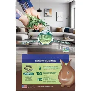 Adult Rabbit Food Pellets with Timothy Hay, High Fiber Small Animal Diet, Non-GMO Bunny Food, No Soy or Wheat, USA Made Pet Nutrition, 8 lb. Bag for Healthy Digestion cat exercise wheel
