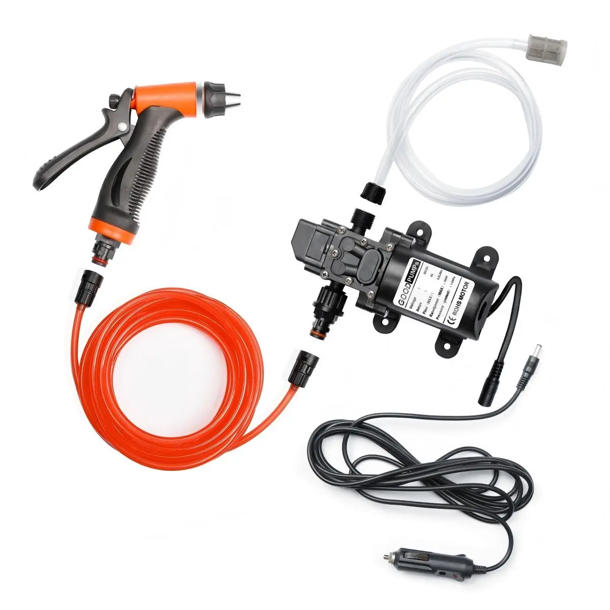 12V 160PSI Portable Pressure Washer Kit - Electric Auto Star-Stop Model with Vehicle Charger Washdown Pump, Foam Cannon, Nozzle Tip - Paint Safe Car Tools, Cars Accessories, Valentine's Day Gift for Men