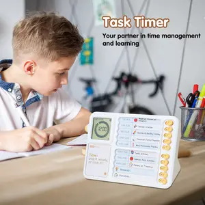 60 Minute Task Timer School Edition, Digital Task Timer with Planner Board Visual Scheduler, - For Home School Supplies Learning Tools, Desk and Meeting Timer, Silent Operation, For Classroom Home White fathersdaygift