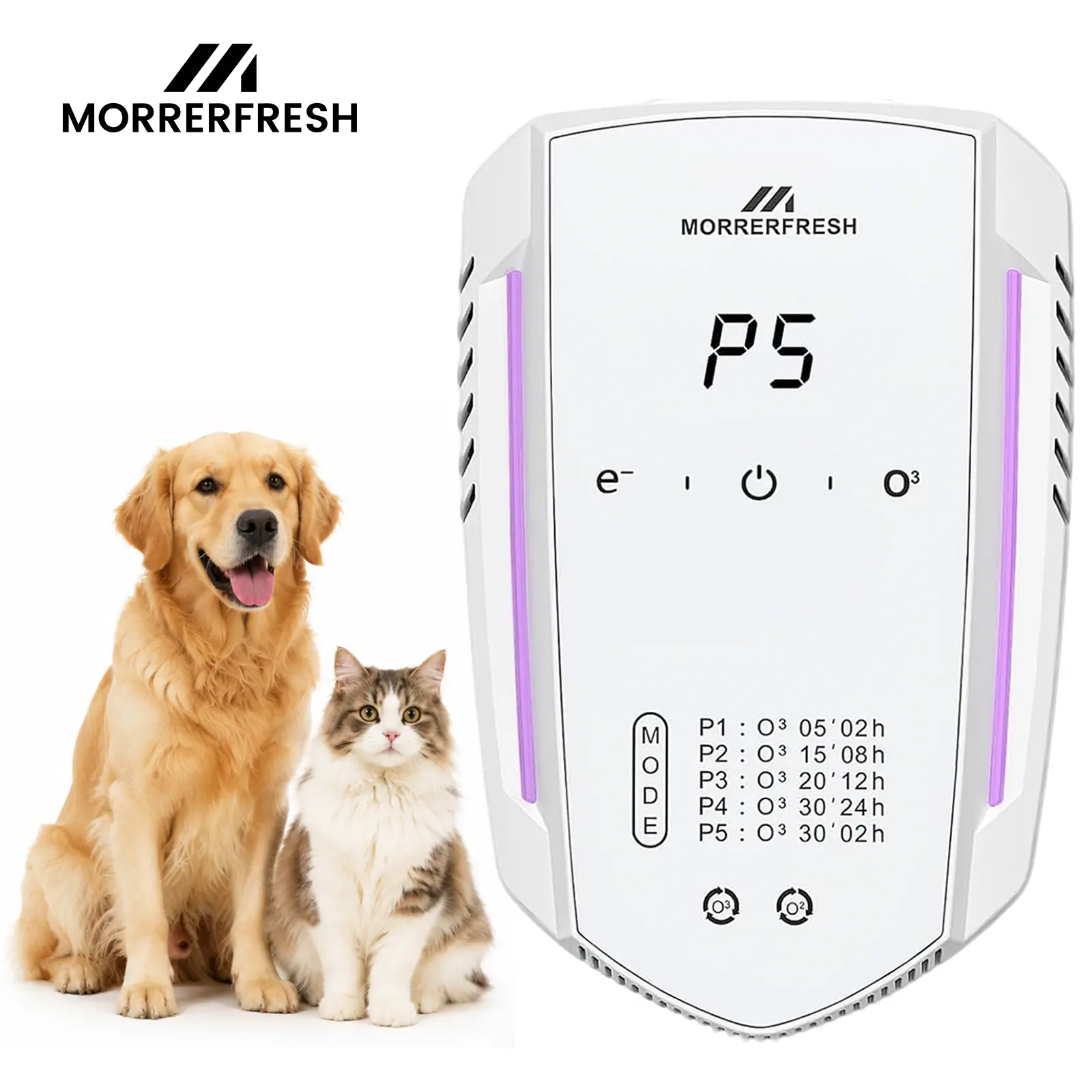 MORRERFRESH Odor Eliminator for Home, Ozone Air Purifier for Pet Odors, Smoke, Musty Smells, Bathroom, Closet & More