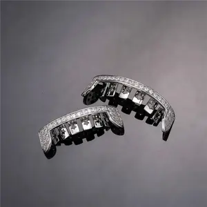 HIP HOP ICED OUT Teeth Grillz Caps Bling cubic Zircon Mocro Pave Top and Bottom Charm Grilz