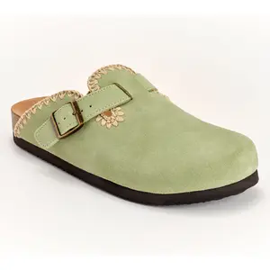 White Mountain Leather Slip-On Clogs - Bendees