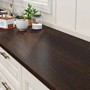 Wood Wallpaper Dark Brown Wood Contact Paper Peel and Stick Waterproof Wood Grain Contact Paper for Countertops Cabinets Doors Table Desk Self Adhesive Thicken Textured Vinyl 17.7*78.7"