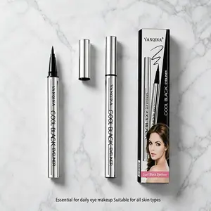 YANQINA x McAfee Cool Black Cosmetic Eyeliner Stick - 14g, 4-Year Shelf Life, Single Item, Waterproof, Smudge-Proof, Long-Lasting, Lightweight, Pigment-Rich, Smooth Easy-Glide, Alcohol-Free, All Skin Types, Bold Fox Eyes Makeup Essential Tool, Youth, Smud