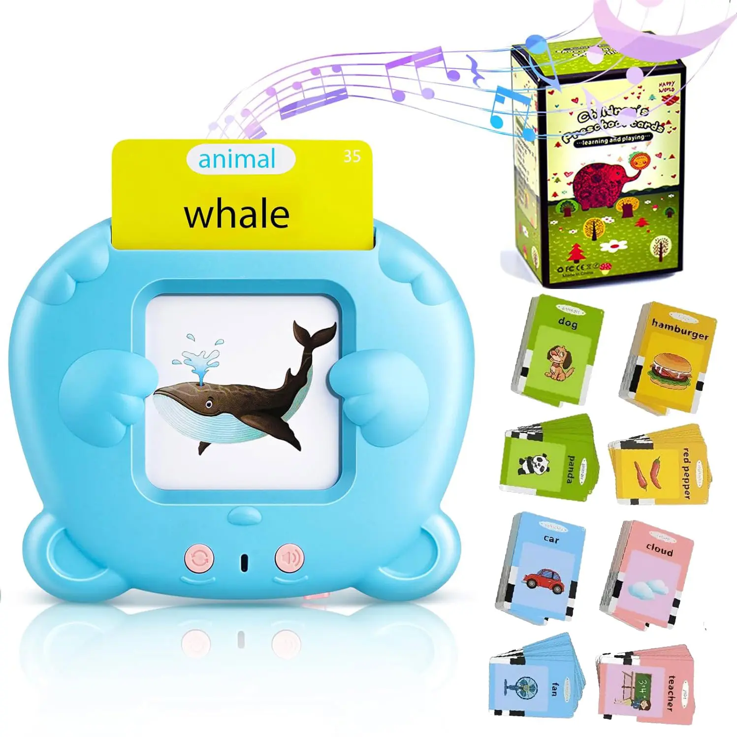 Talking Flash Cards for Toddlers - Bilingual 224 Sight Words English-Española Vocabulary Learning Flash Cards, Autism Pocket Speech Therapy Educational Toys, Bilingual Flash Cards